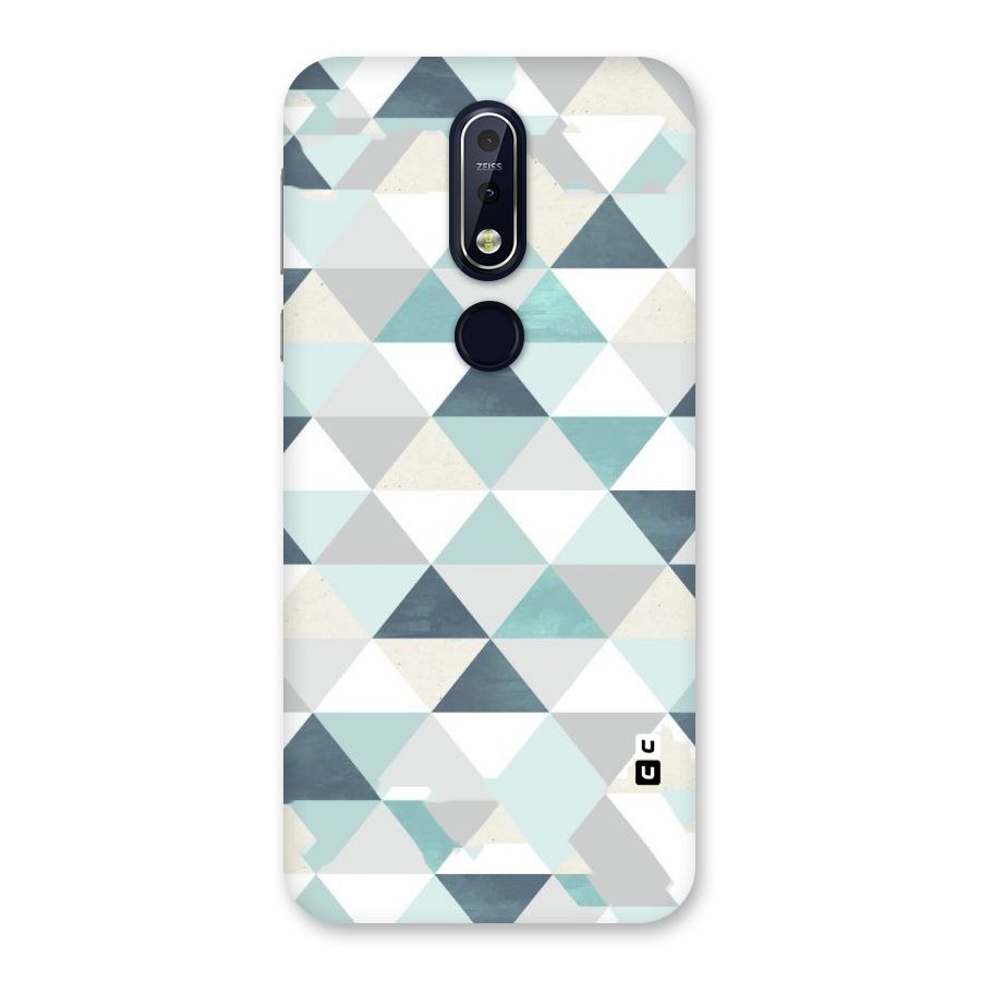 Green And Grey Pattern Back Case for Nokia 7.1