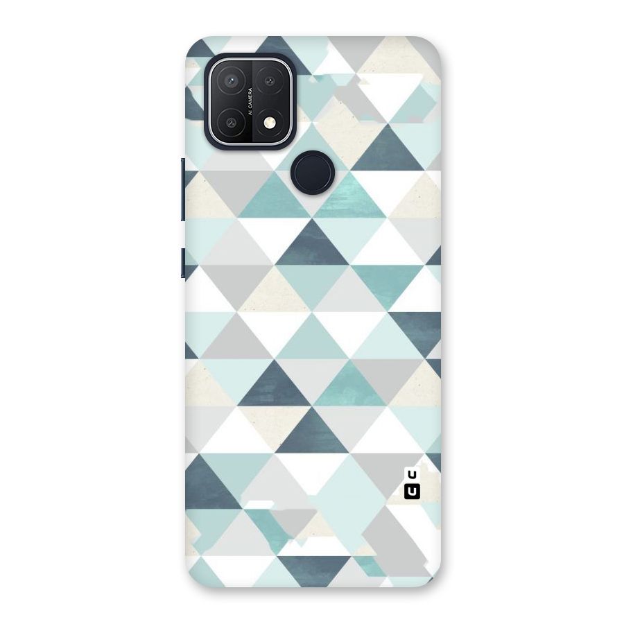 Green And Grey Pattern Back Case for Oppo A15