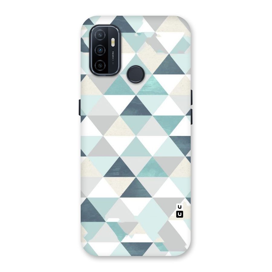 Green And Grey Pattern Back Case for Oppo A32