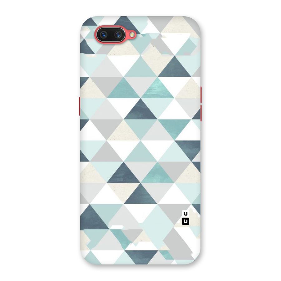 Green And Grey Pattern Back Case for Oppo A3s