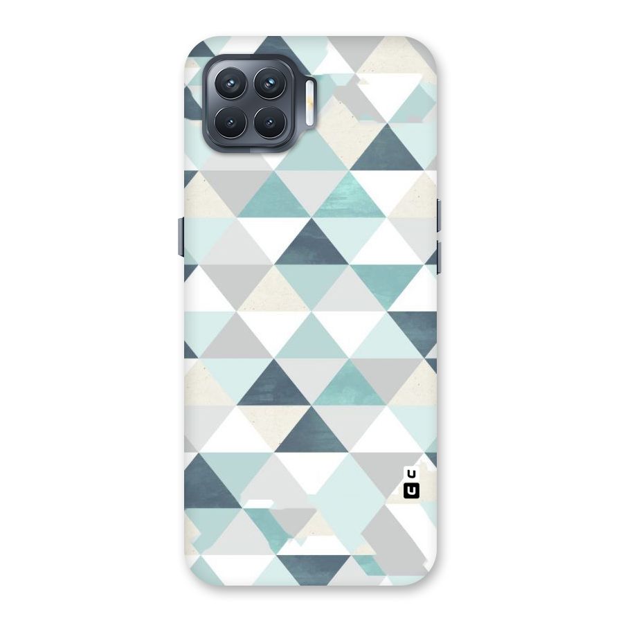 Green And Grey Pattern Back Case for Oppo F17 Pro