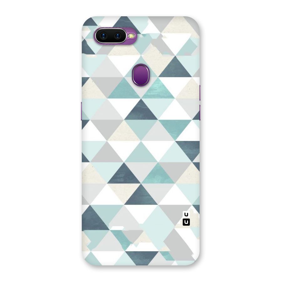 Green And Grey Pattern Back Case for Oppo F9