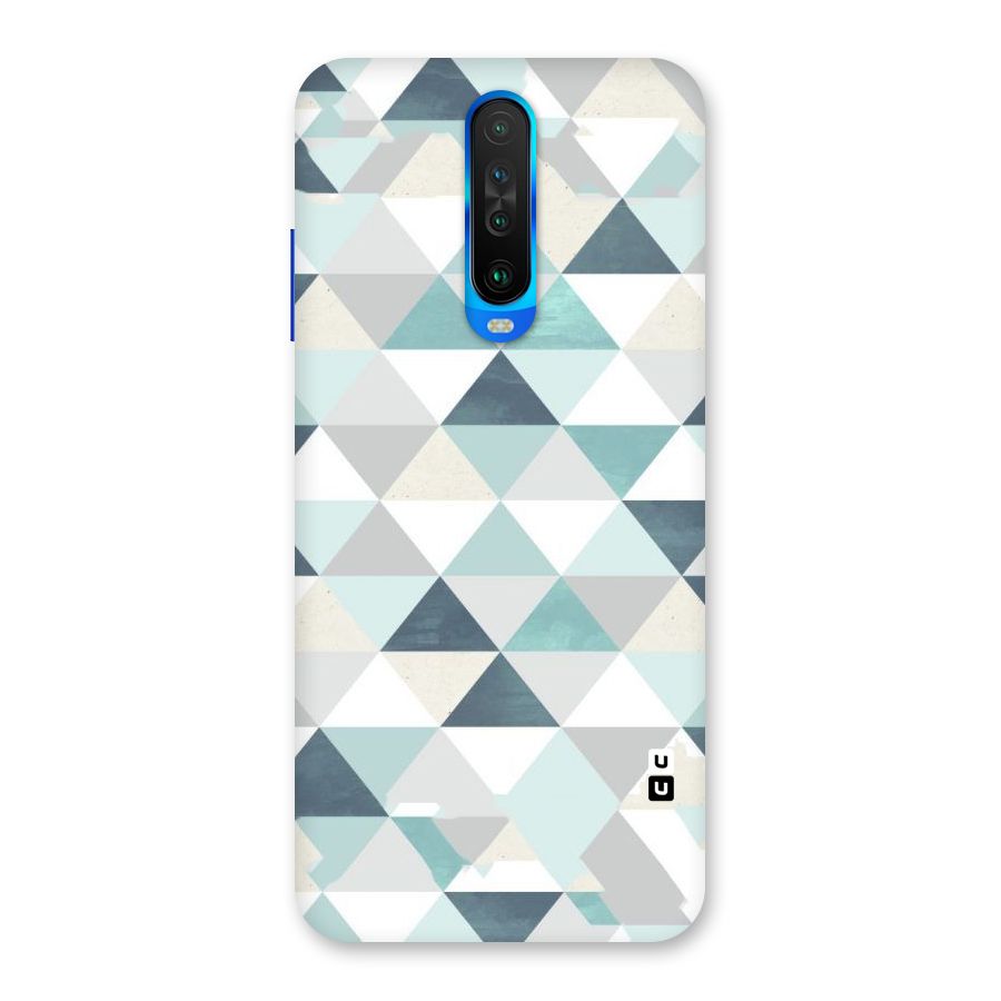 Green And Grey Pattern Back Case for Poco X2
