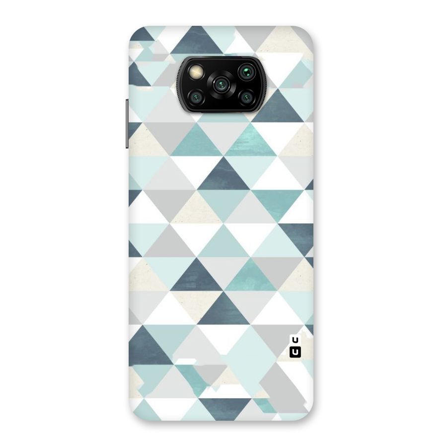 Green And Grey Pattern Back Case for Poco X3