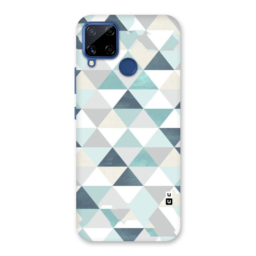 Green And Grey Pattern Back Case for Realme C15