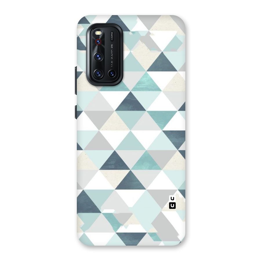 Green And Grey Pattern Back Case for Vivo V19