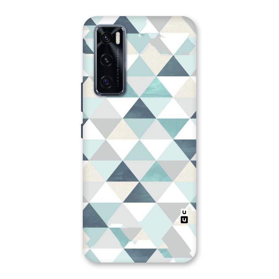 Green And Grey Pattern Back Case for Vivo V20 SE