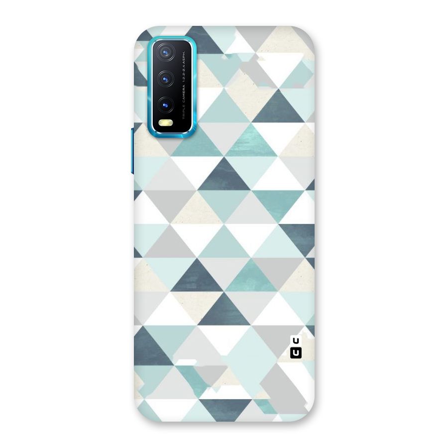 Green And Grey Pattern Back Case for Vivo Y20A