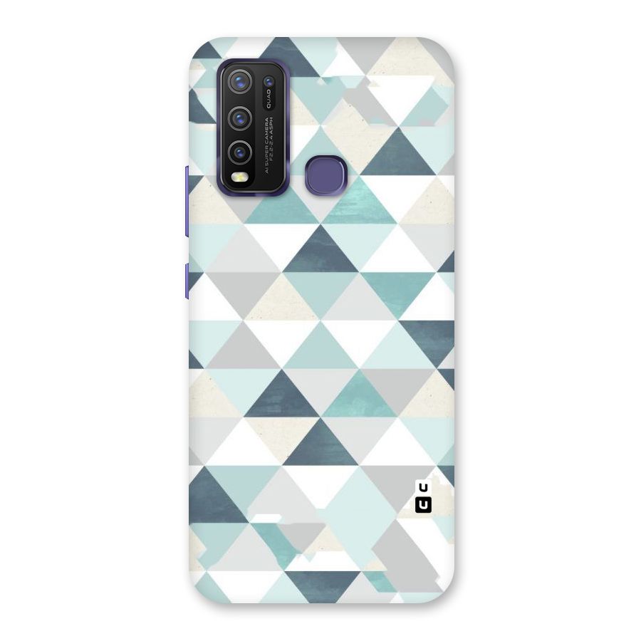 Green And Grey Pattern Back Case for Vivo Y30