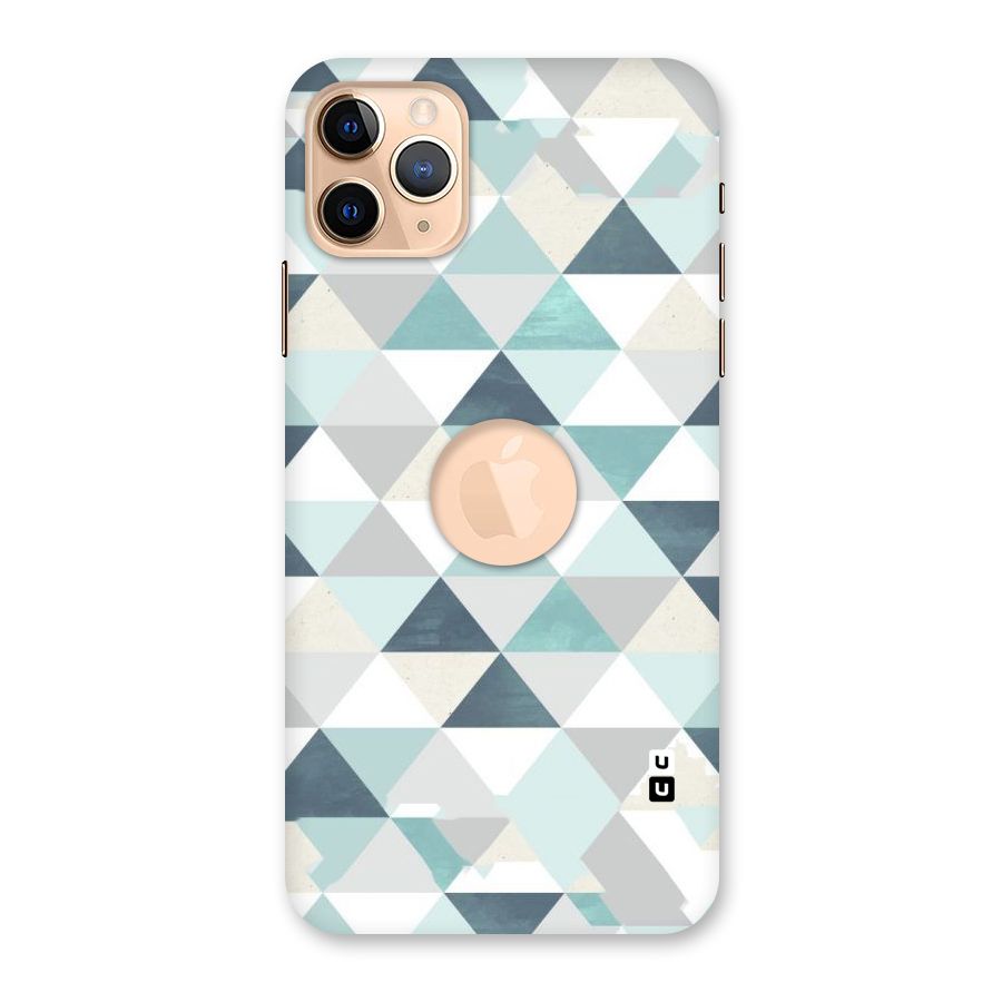 Green And Grey Pattern Back Case for iPhone 11 Pro Max Logo Cut
