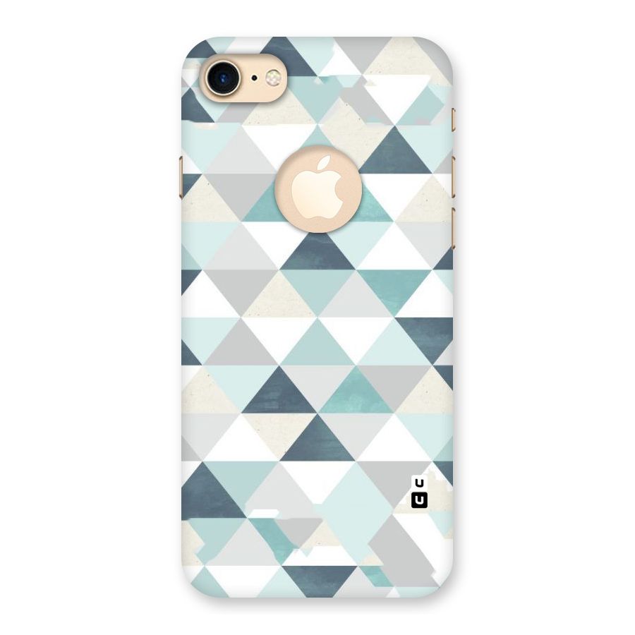 Green And Grey Pattern Back Case for iPhone 7 Logo Cut
