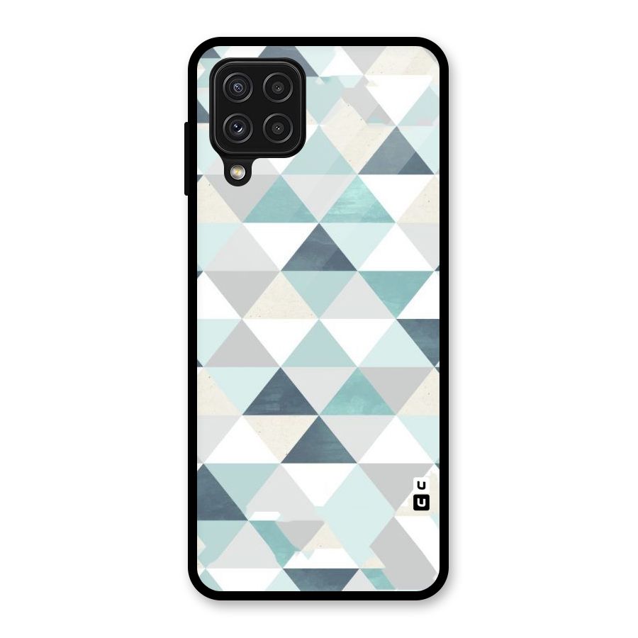 Green And Grey Pattern Glass Back Case for Galaxy A22 4G