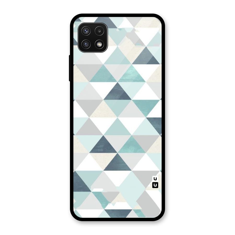 Green And Grey Pattern Glass Back Case for Galaxy A22 5G