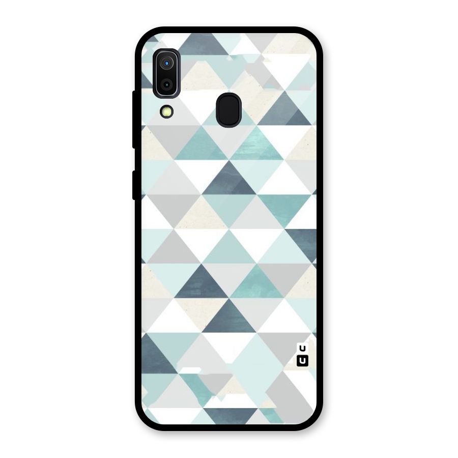 Green And Grey Pattern Glass Back Case for Galaxy A30
