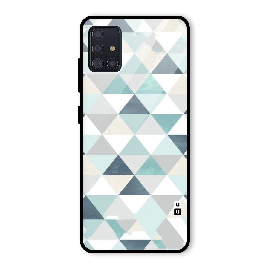 Green And Grey Pattern Glass Back Case for Galaxy A51