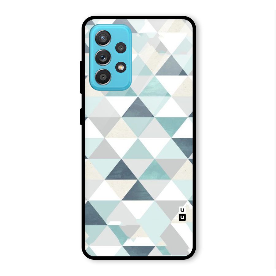 Green And Grey Pattern Glass Back Case for Galaxy A52