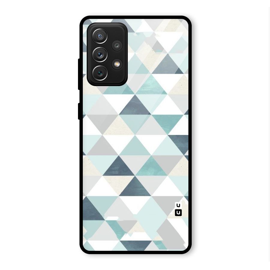 Green And Grey Pattern Glass Back Case for Galaxy A72