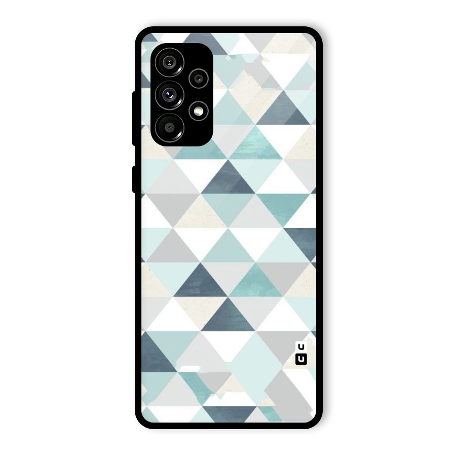 Green And Grey Pattern Glass Back Case for Galaxy A73 5G