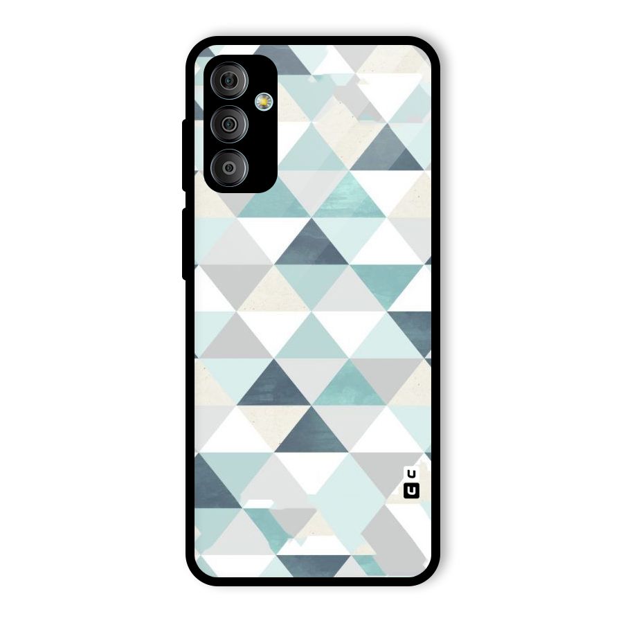 Green And Grey Pattern Glass Back Case for Galaxy F23