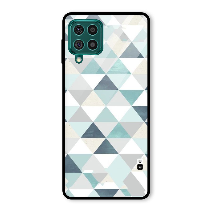 Green And Grey Pattern Glass Back Case for Galaxy F62