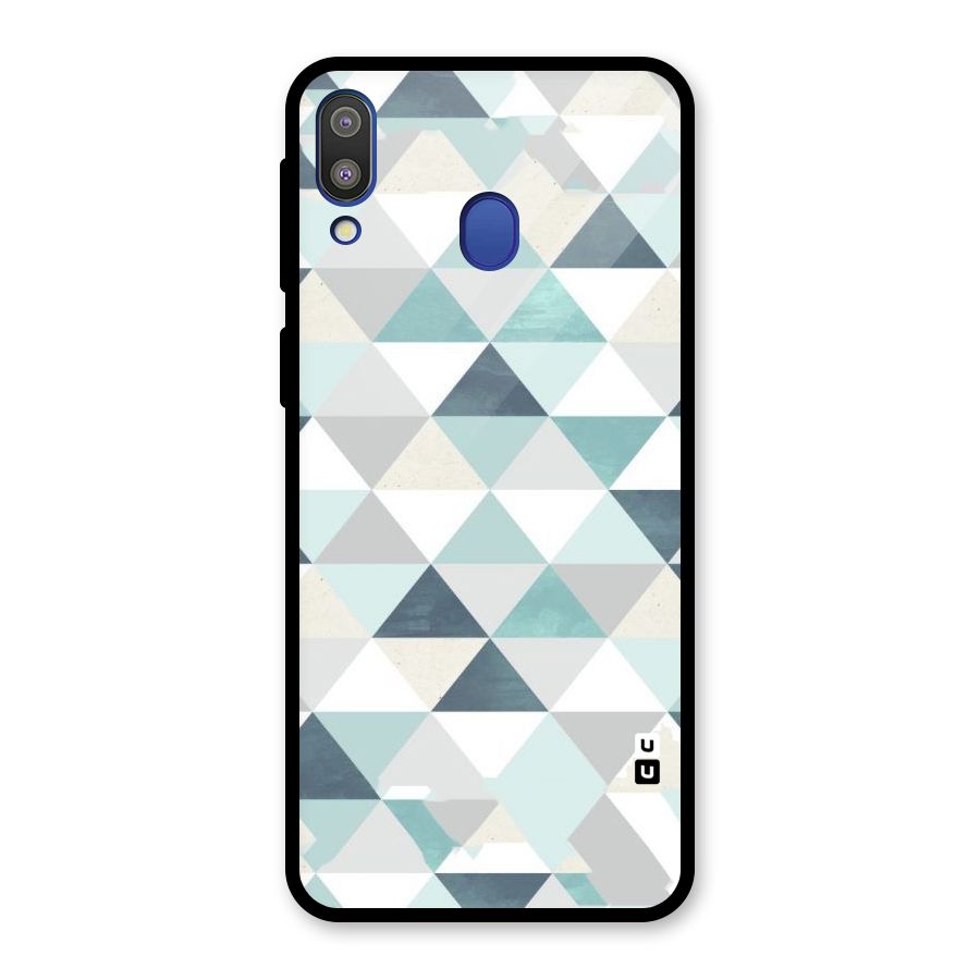 Green And Grey Pattern Glass Back Case for Galaxy M20