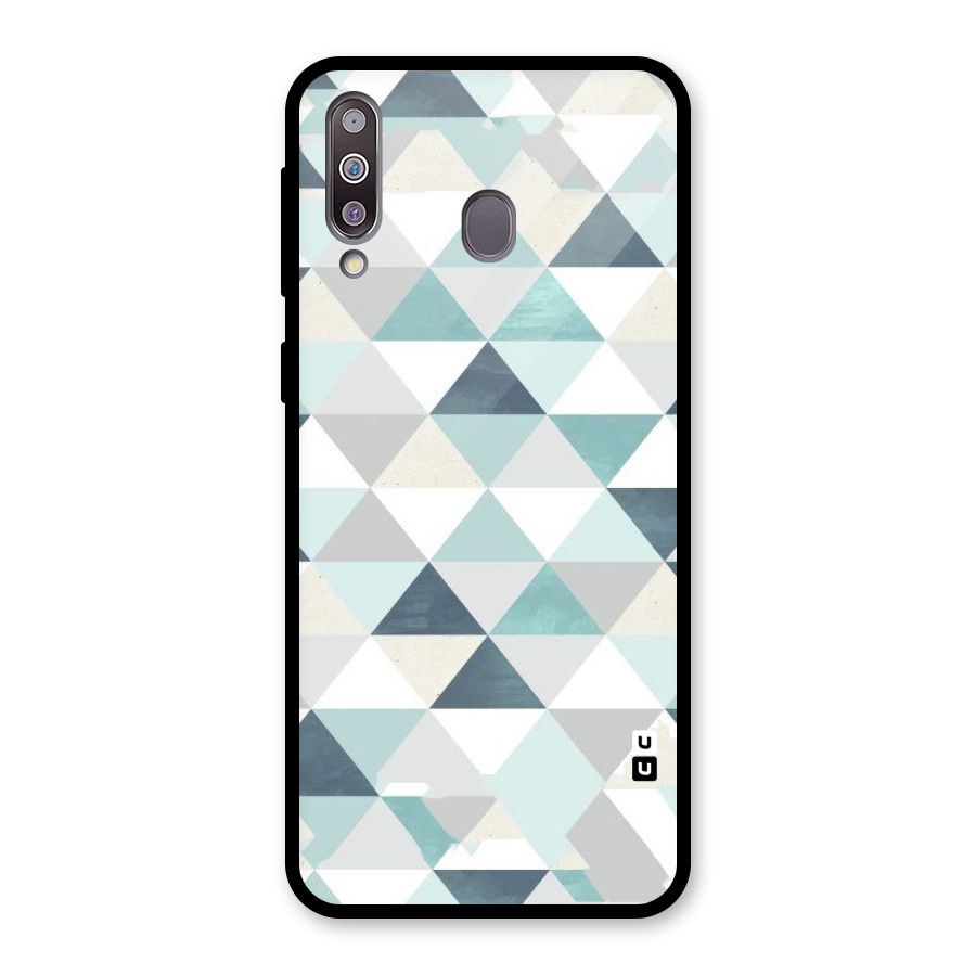 Green And Grey Pattern Glass Back Case for Galaxy M30