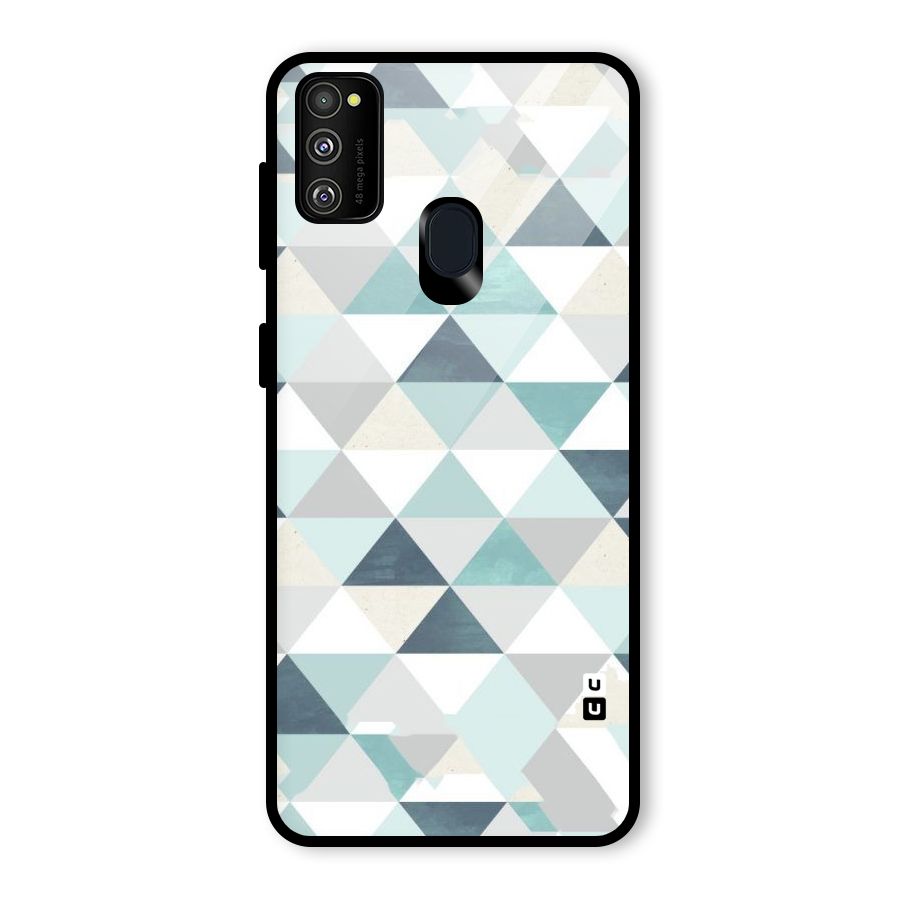 Green And Grey Pattern Glass Back Case for Galaxy M30s