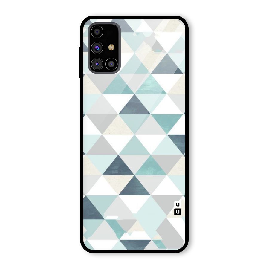 Green And Grey Pattern Glass Back Case for Galaxy M31s