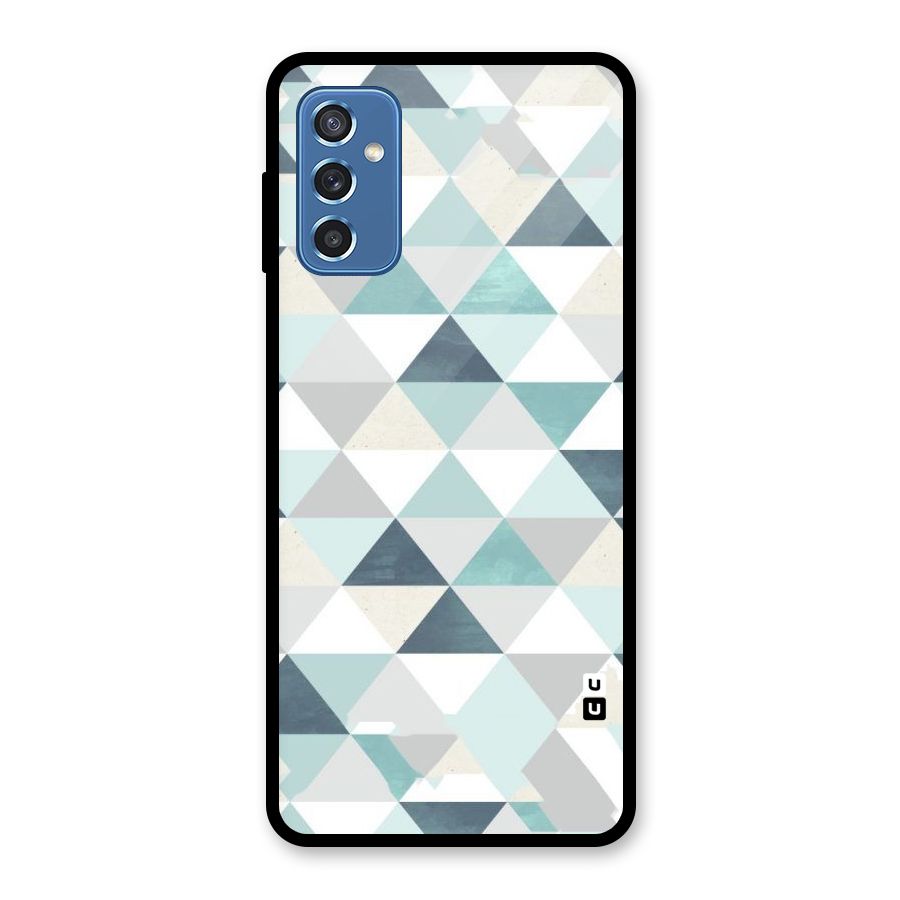 Green And Grey Pattern Glass Back Case for Galaxy M52 5G
