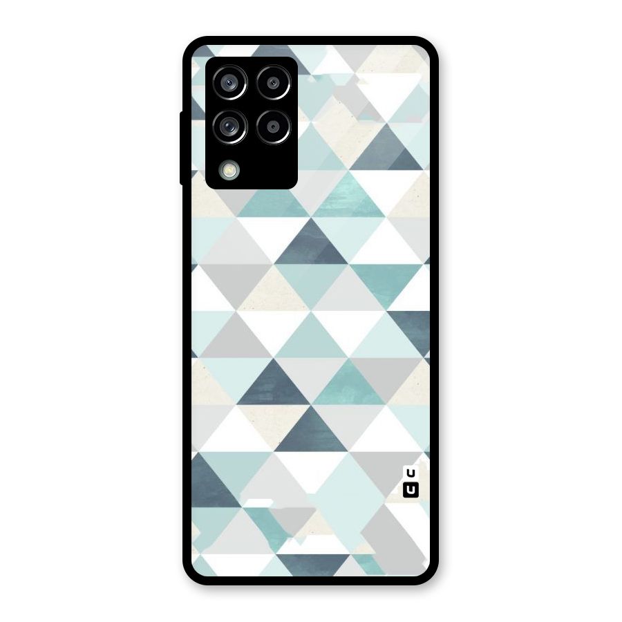 Green And Grey Pattern Glass Back Case for Galaxy M53 5G