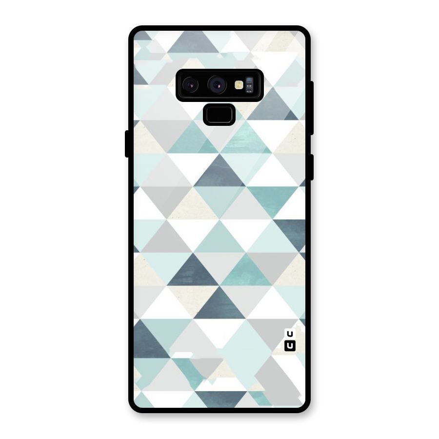 Green And Grey Pattern Glass Back Case for Galaxy Note 9
