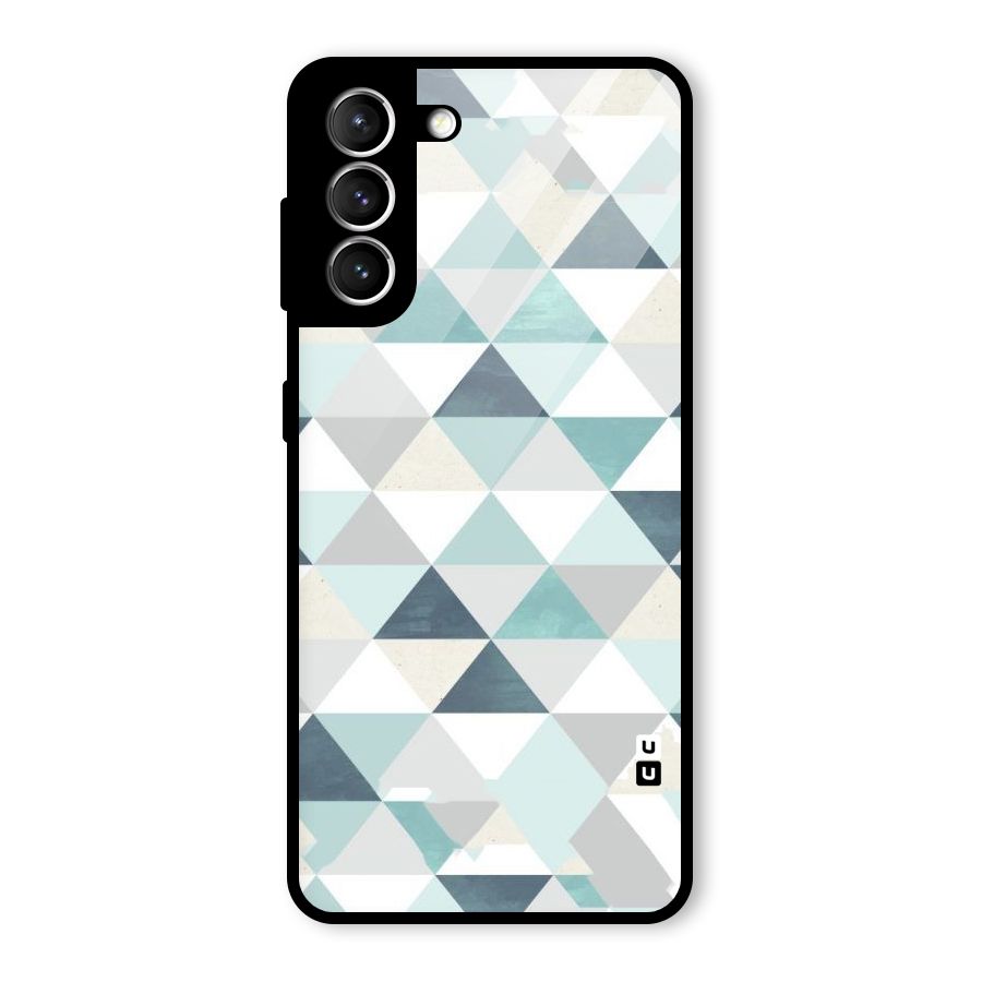 Green And Grey Pattern Glass Back Case for Galaxy S21 5G