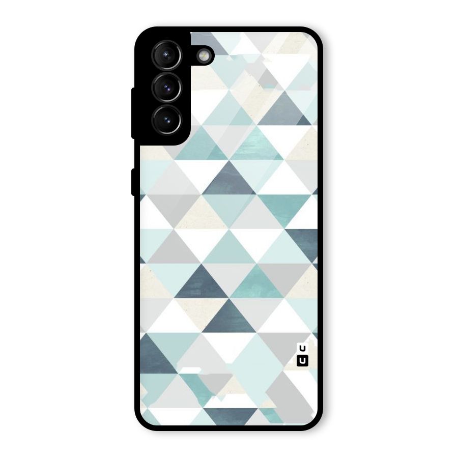 Green And Grey Pattern Glass Back Case for Galaxy S21 Plus