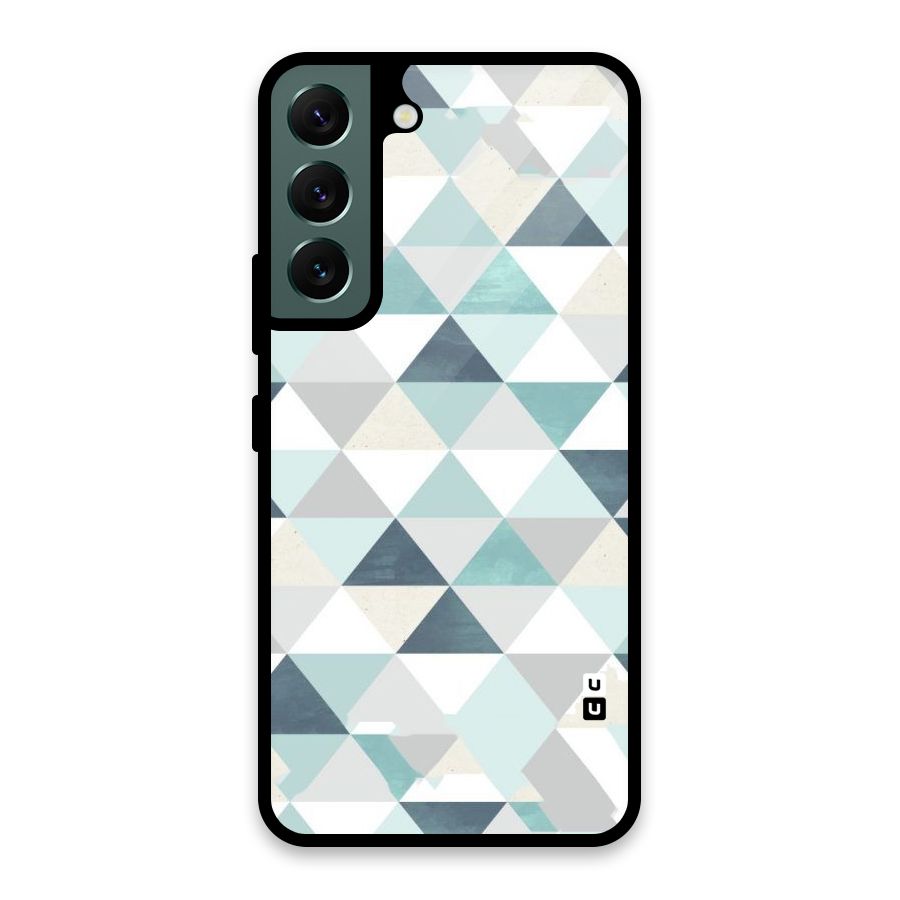 Green And Grey Pattern Glass Back Case for Galaxy S22 5G