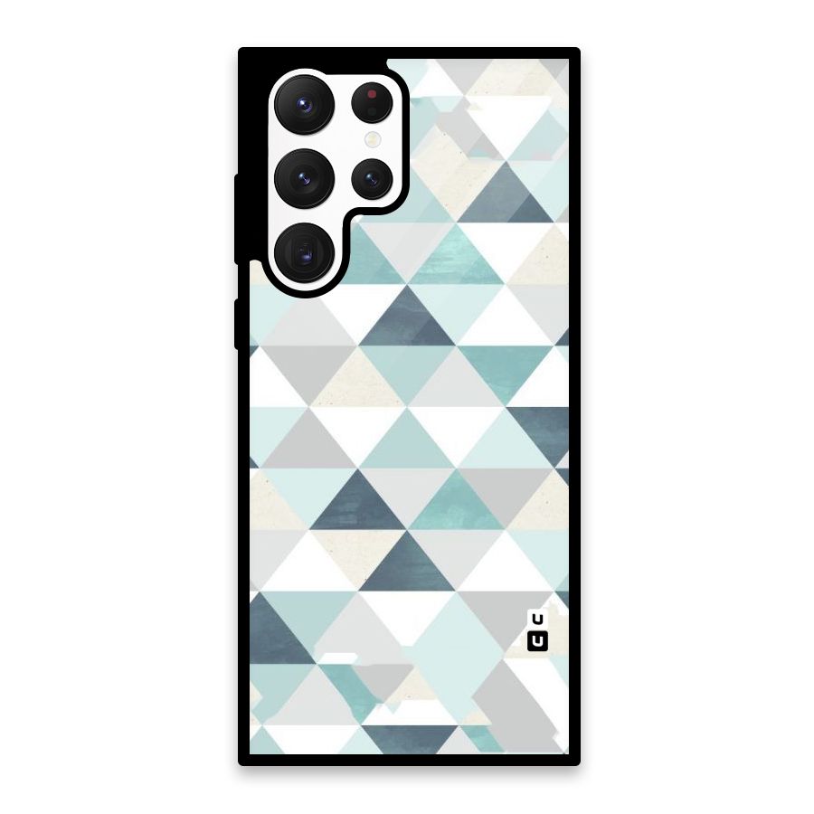 Green And Grey Pattern Glass Back Case for Galaxy S22 Ultra 5G