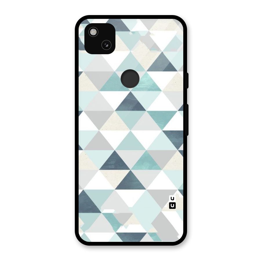 Green And Grey Pattern Glass Back Case for Google Pixel 4a