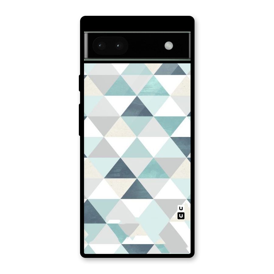 Green And Grey Pattern Glass Back Case for Google Pixel 6a