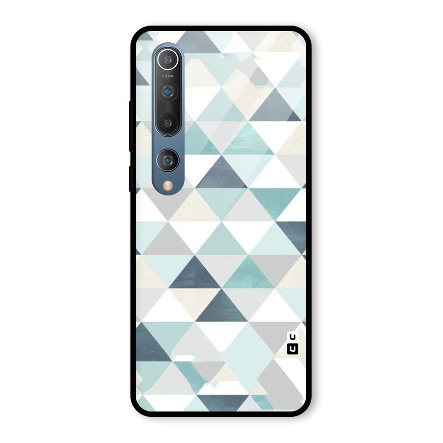 Green And Grey Pattern Glass Back Case for Mi 10