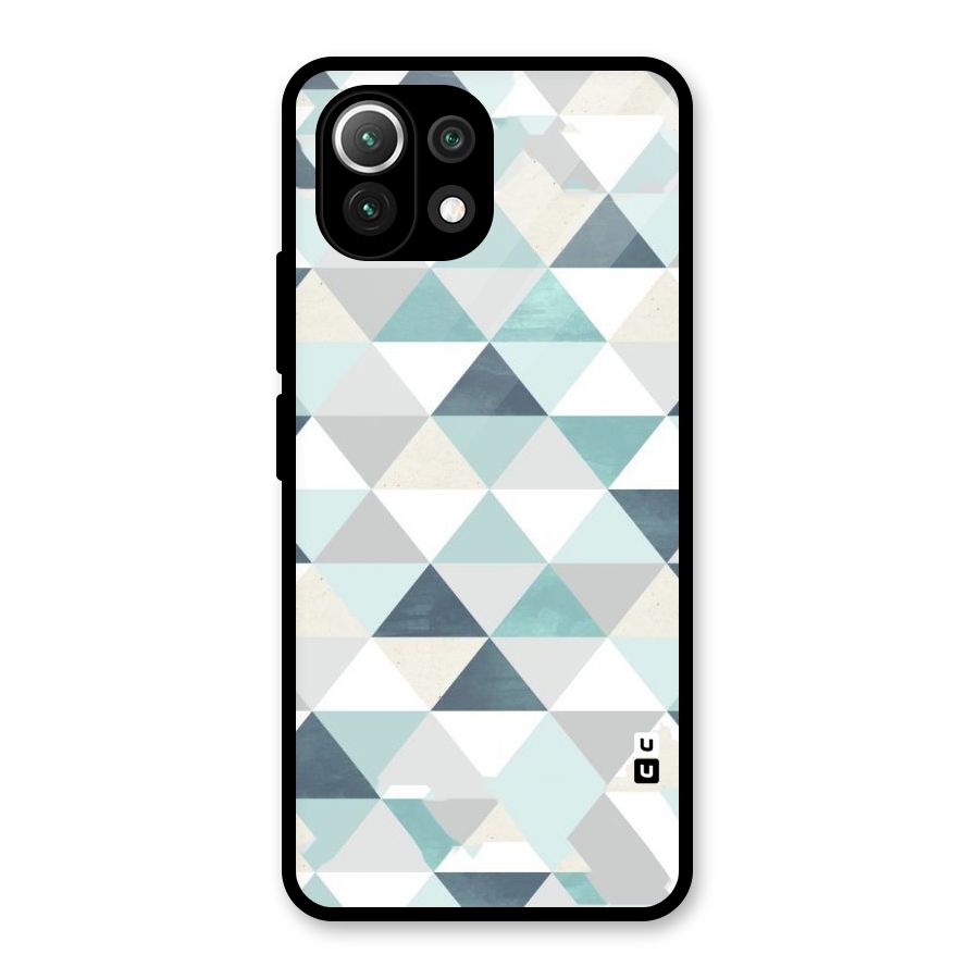 Green And Grey Pattern Glass Back Case for Mi 11 Lite