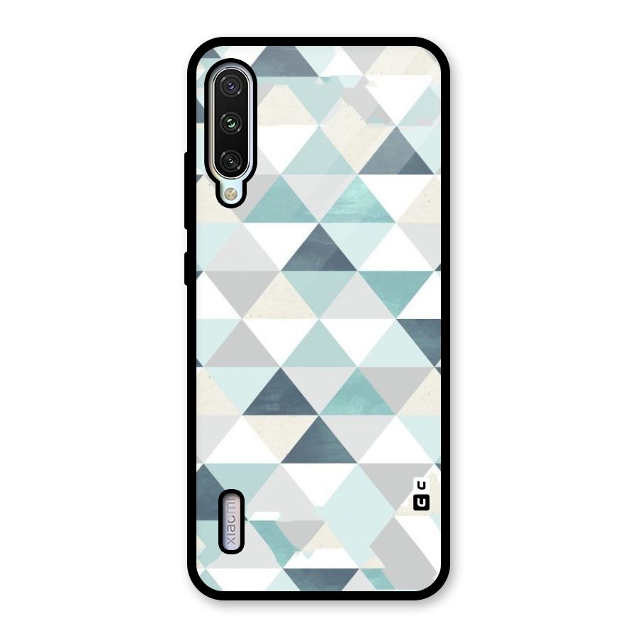 Green And Grey Pattern Glass Back Case for Mi A3