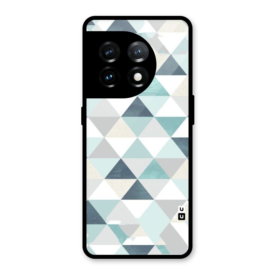 Green And Grey Pattern Glass Back Case for OnePlus 11
