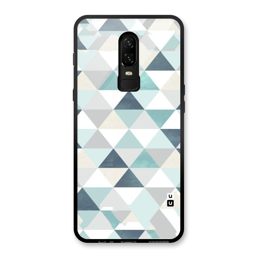 Green And Grey Pattern Glass Back Case for OnePlus 6