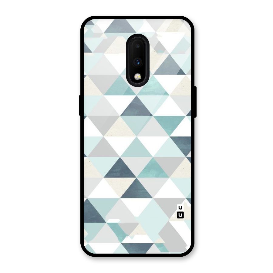 Green And Grey Pattern Glass Back Case for OnePlus 7