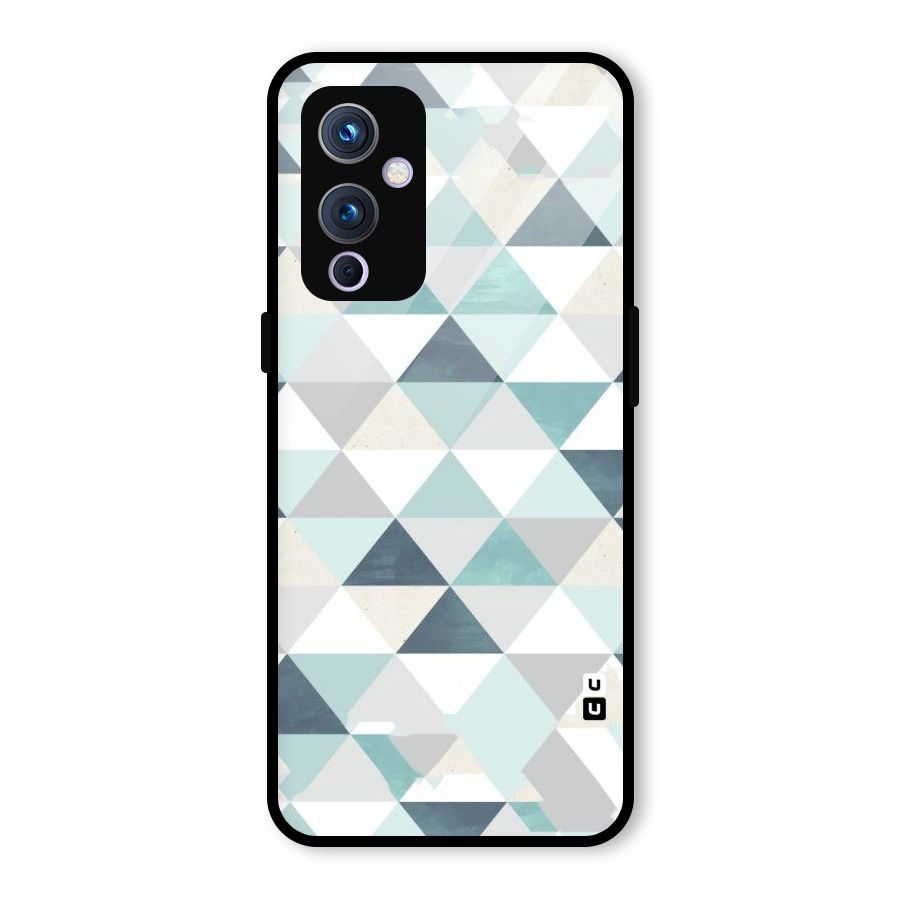 Green And Grey Pattern Glass Back Case for OnePlus 9
