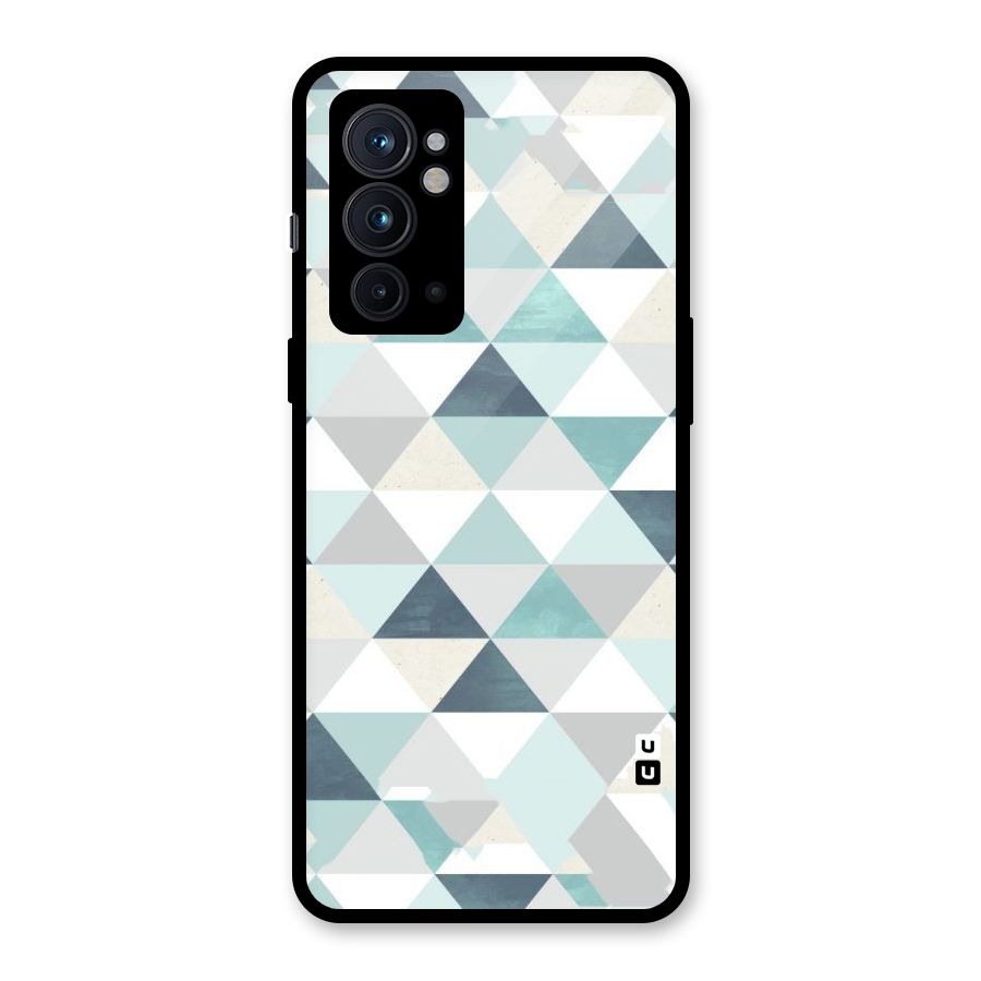 Green And Grey Pattern Glass Back Case for OnePlus 9RT 5G