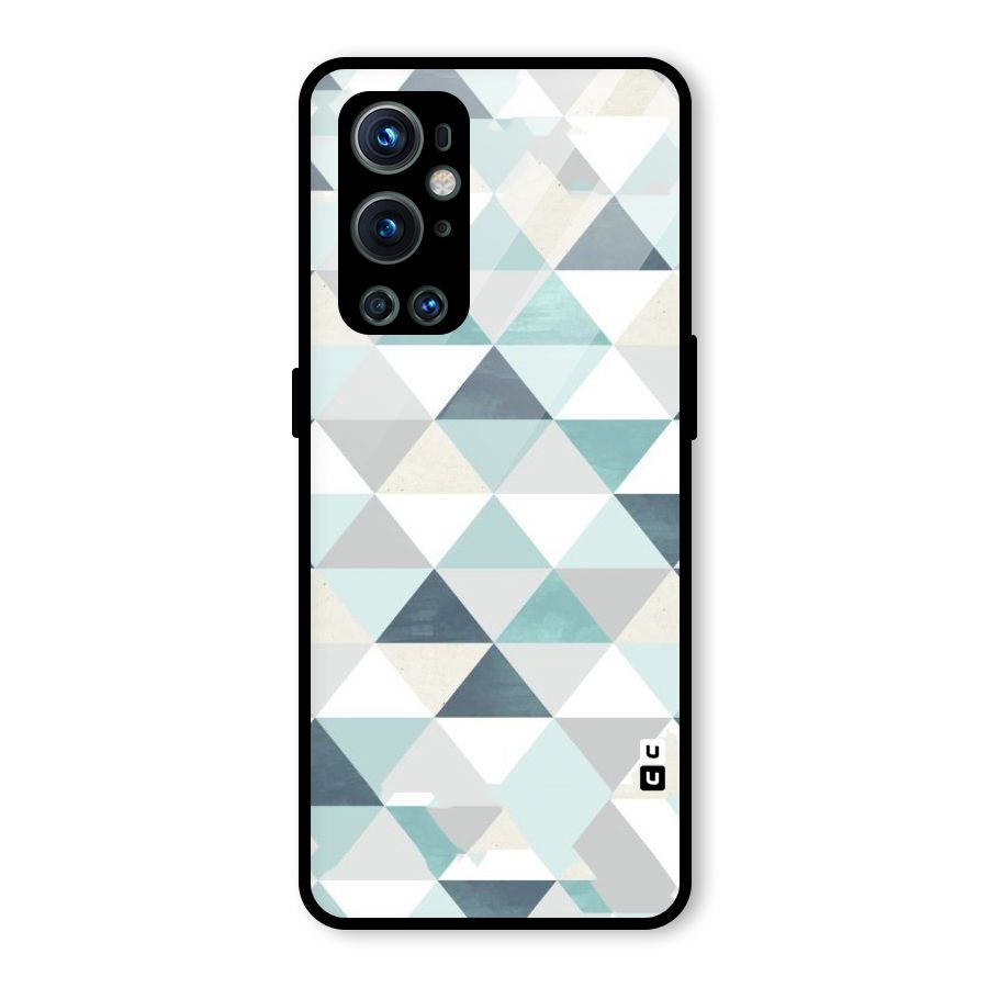 Green And Grey Pattern Glass Back Case for OnePlus 9 Pro
