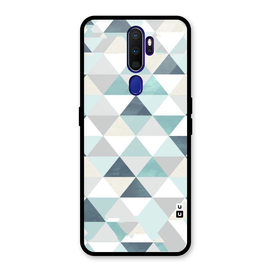 Green And Grey Pattern Glass Back Case for Oppo A9 (2020)