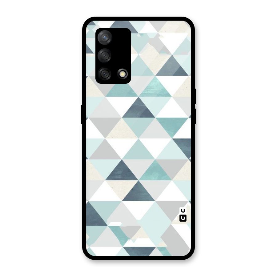 Green And Grey Pattern Glass Back Case for Oppo F19