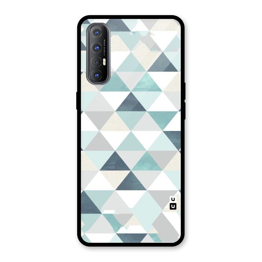 Green And Grey Pattern Glass Back Case for Oppo Reno3 Pro