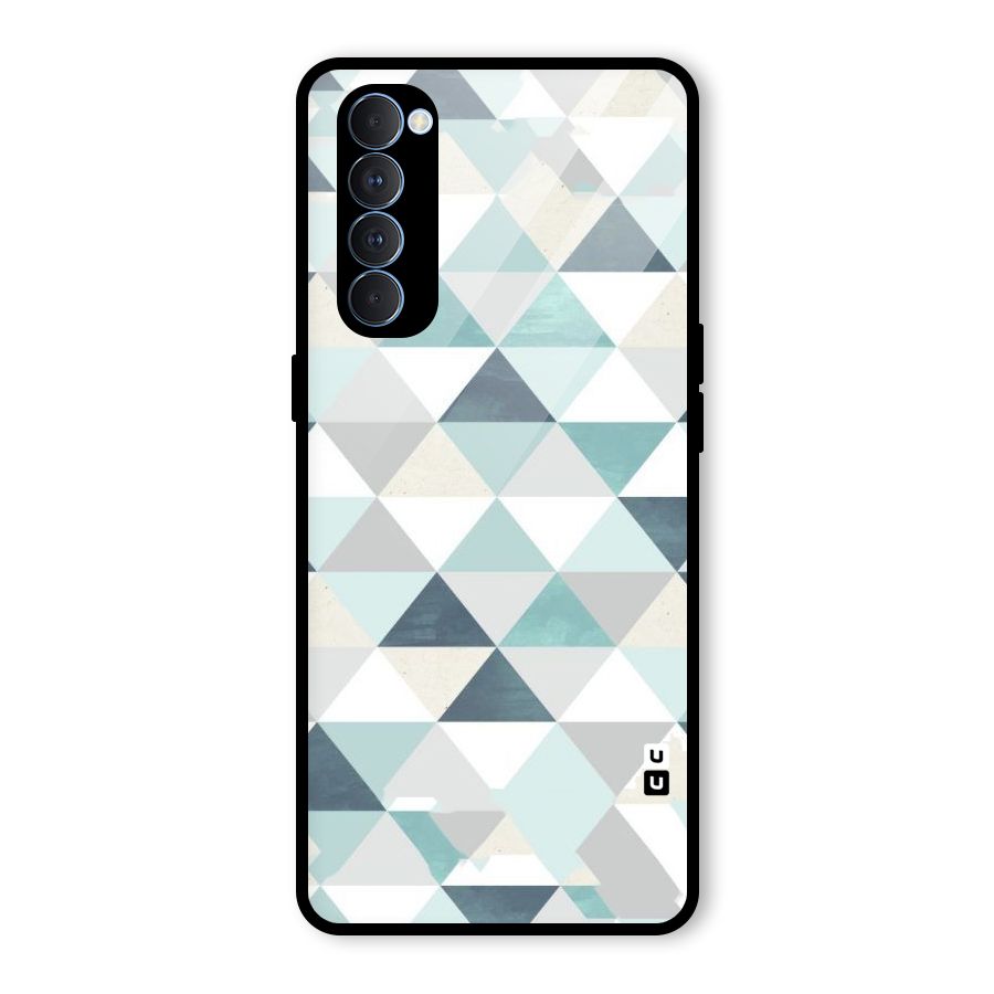 Green And Grey Pattern Glass Back Case for Oppo Reno4 Pro